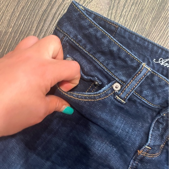 American Eagle Womens 'Live Your Life' Shorts Raw Hem Denim Stretch Blue Size 0 - Picture 3 of 7